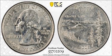 2005-D 25C Oregon AU58