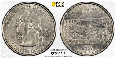 2005-P 25C West Virginia AU55