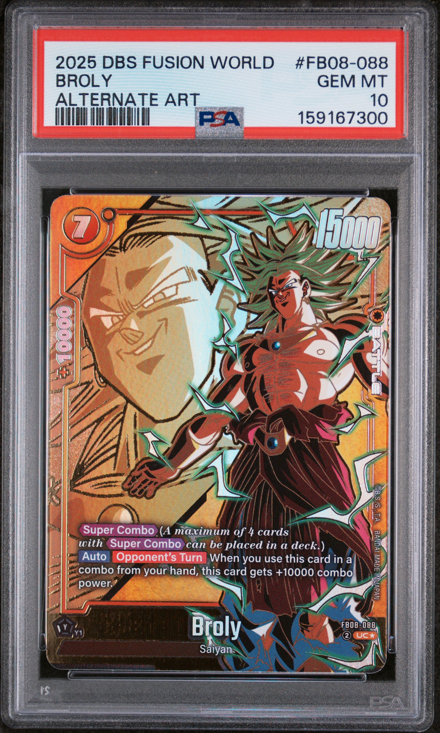 2025 #FB08-088 Broly PSA 10 Dragon Ball Super Card Game Fusion World Saiyan's Pride