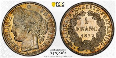 1872-A 1 Fr Gad-465a F-216 Petit A MS64