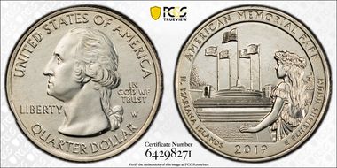 2019-W 25C American Memorial NP MS65