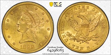1899-S $10 AU58