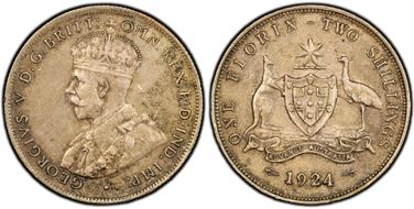 1924(m,sy) Florin AU50