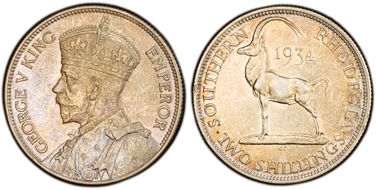 1934 2 Shil AU55