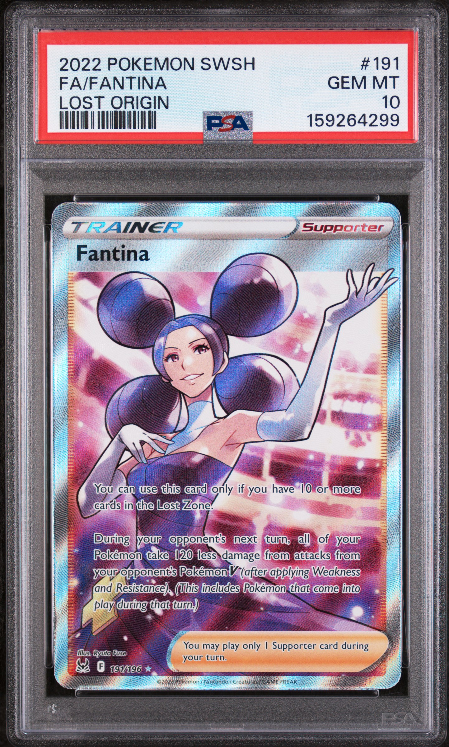 2022 #191 Full Art/Fantina PSA 10 Sword & Shield Lost Origin