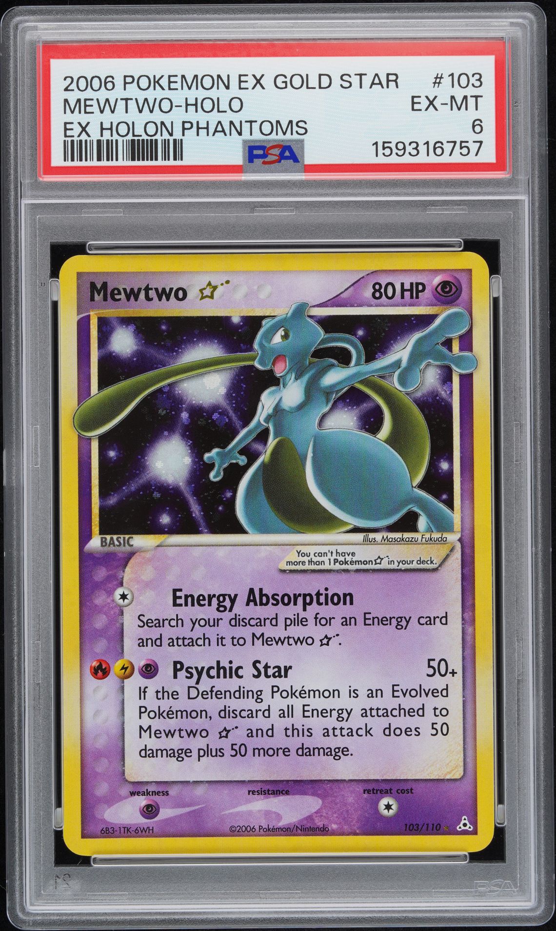 2006 Pokemon POKEMON EX HOLON PHANTOMS #103 Mewtwo-Holo front