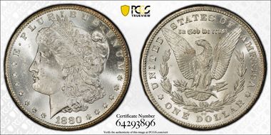 1880-CC $1 8/High 7 MS64