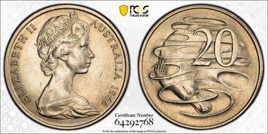 1966(L) 20C Wavy "2" MS62