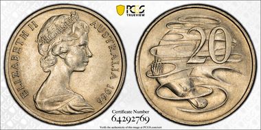 1966(L) 20C Wavy "2" MS63