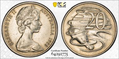 1966(L) 20C Wavy "2" AU55
