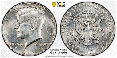 1969-D 50C AU55