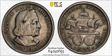 1893 50C Columbian VF25