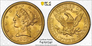 1903-S $5 MS64