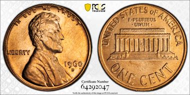 1960-D 1C Small Date MS66RD