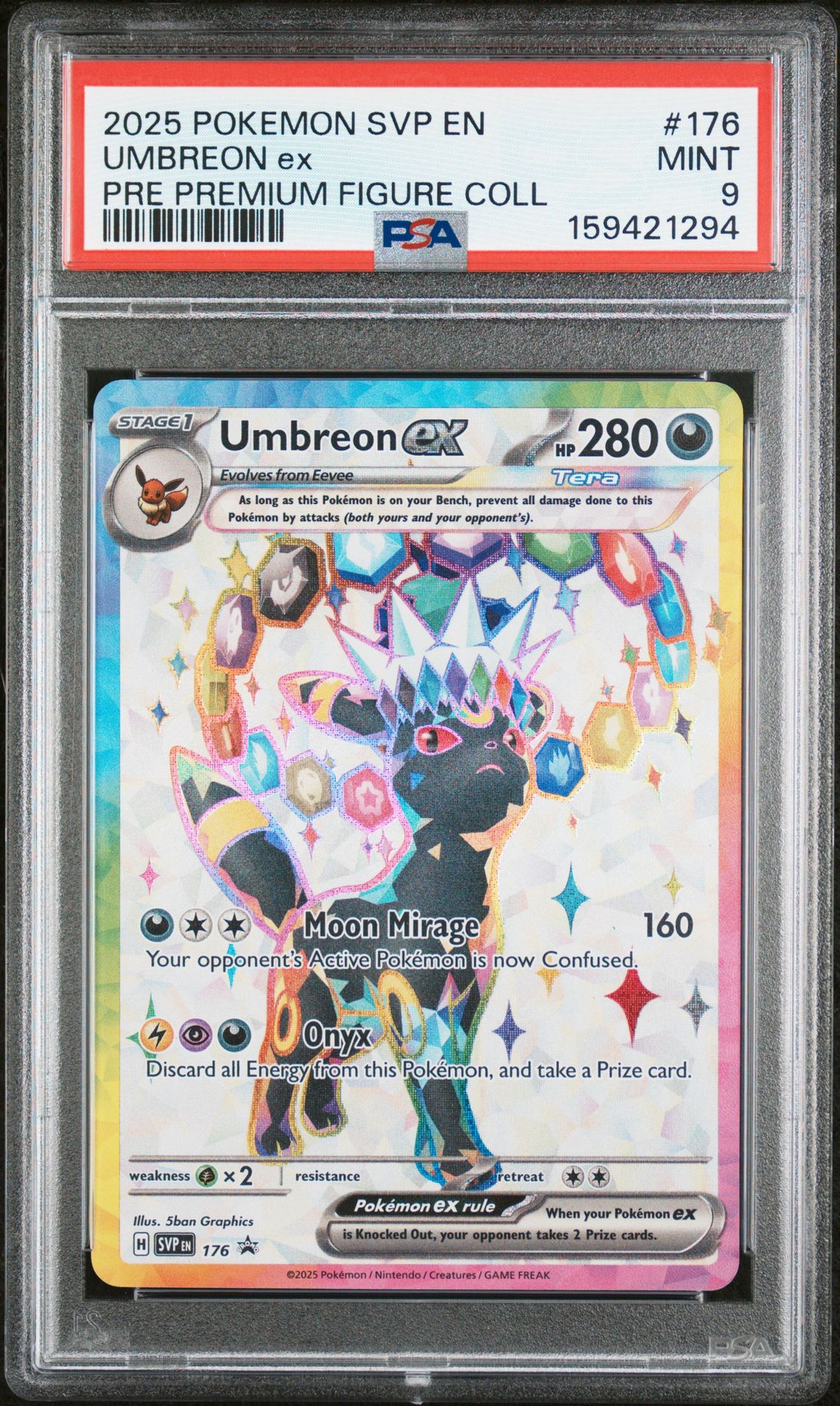 2025 Pokemon Svp En-Sv Black Star Promo Umbreon Ex #176 (Pre Premium Figure Coll) Mint 9 front