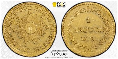 1838-C MS Escudo KM-174 Au MS61