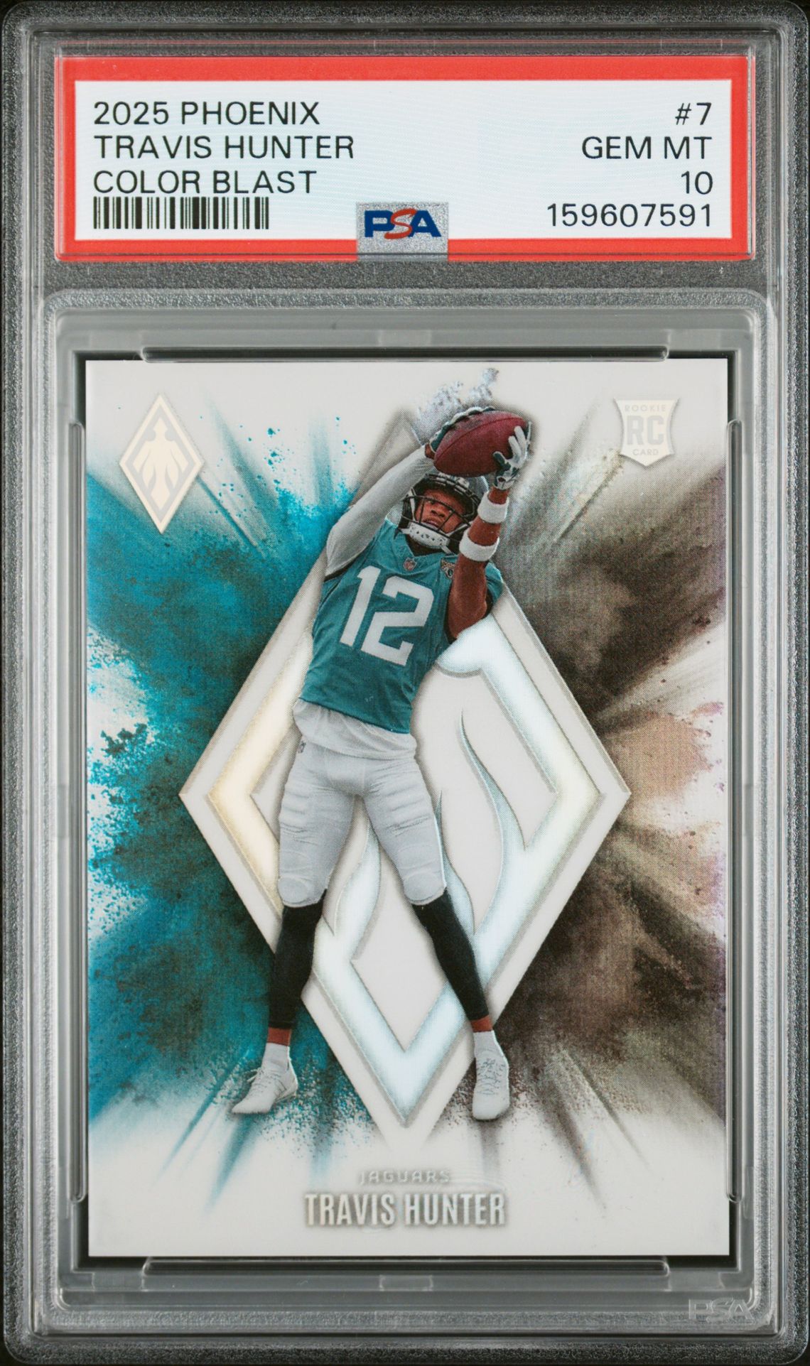 2025 Panini Phoenix Color Blast Travis Hunter #7 Gem Mt 10 front