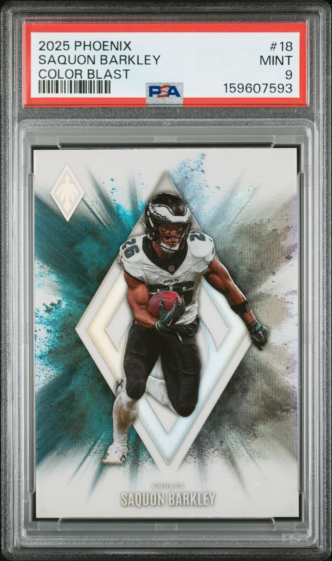 2025 Panini Phoenix Color Blast Saquon Barkley #18 Mint 9 front