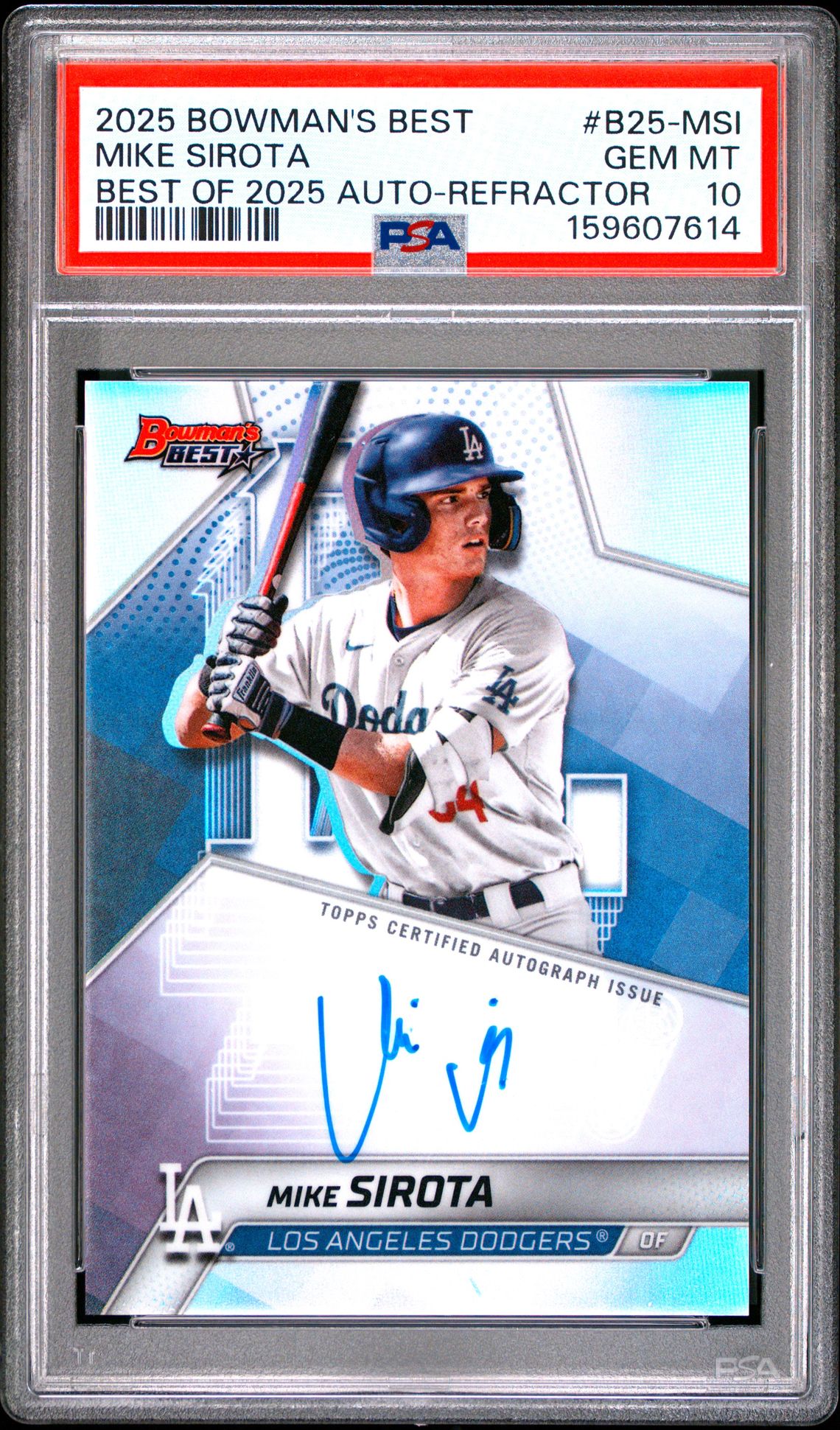 2025 Bowman's Best Best Of 2025 Autographs Mike Sirota #B25-Msi (Best Of 2025 Auto-Refractor) Gem Mt 10 front