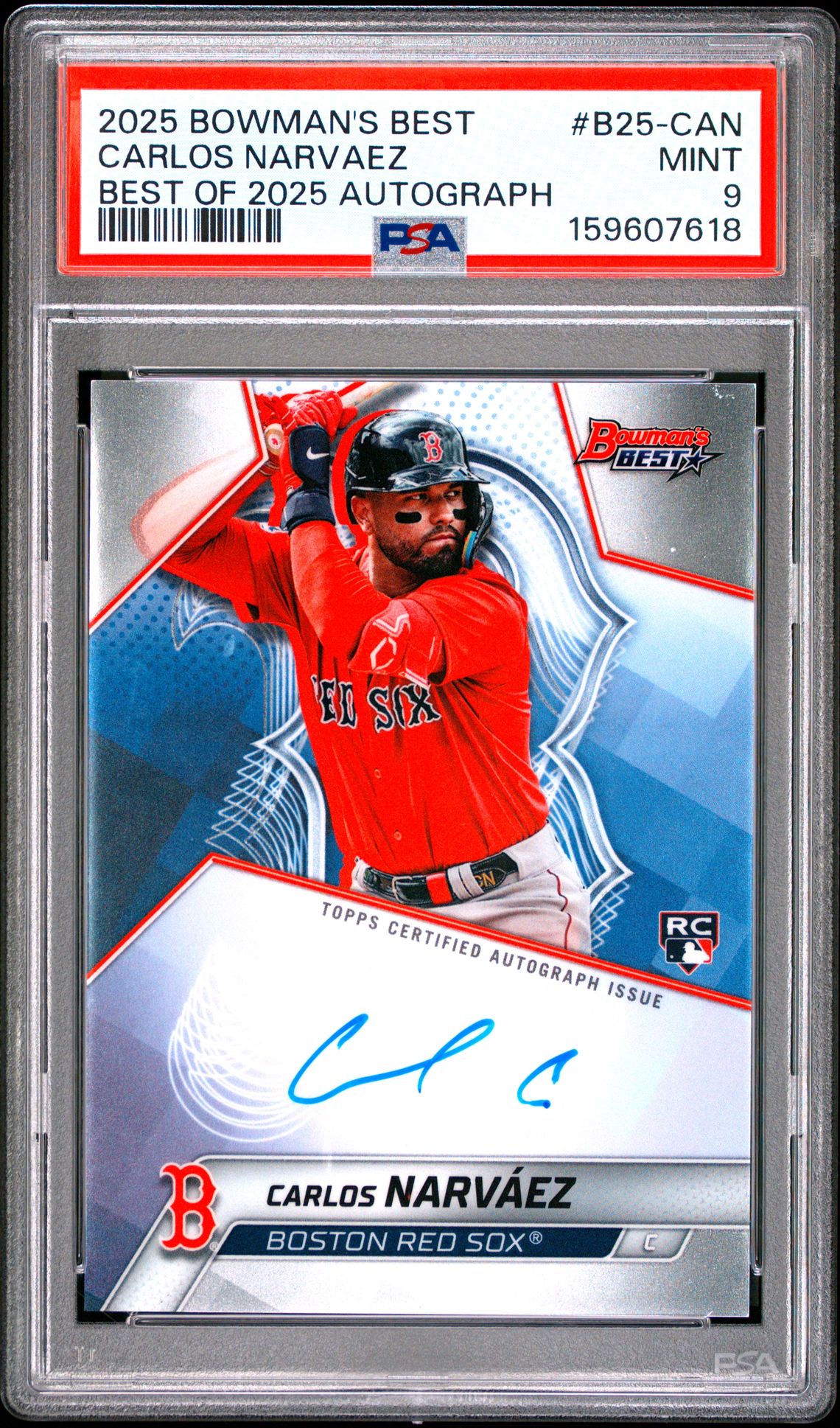 2025 Bowman's Best Best Of 2025 Autographs Carlos Narvaez #B25-Can Mint 9 front
