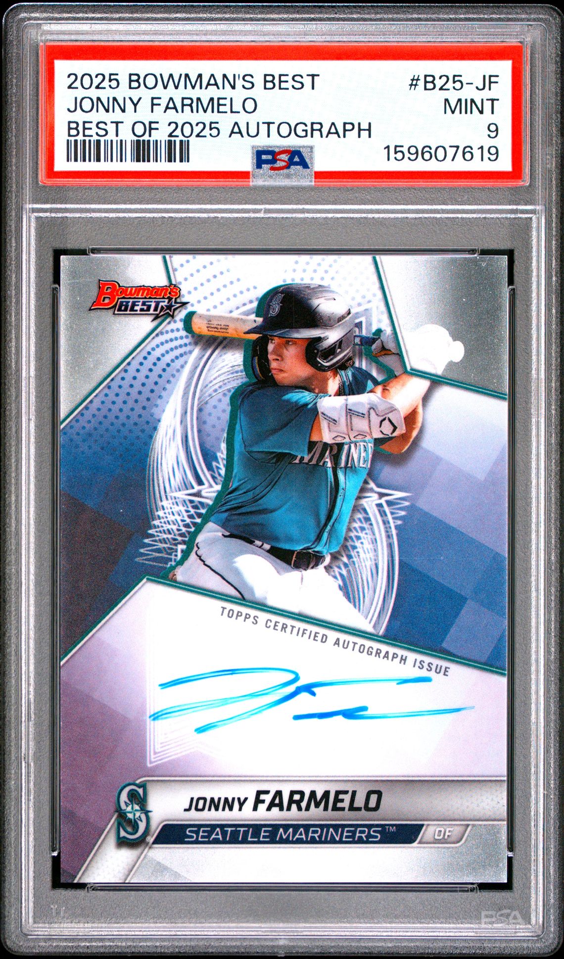 2025 Bowman's Best Best Of 2025 Autographs Jonny Farmelo #B25-Jf Mint 9 front