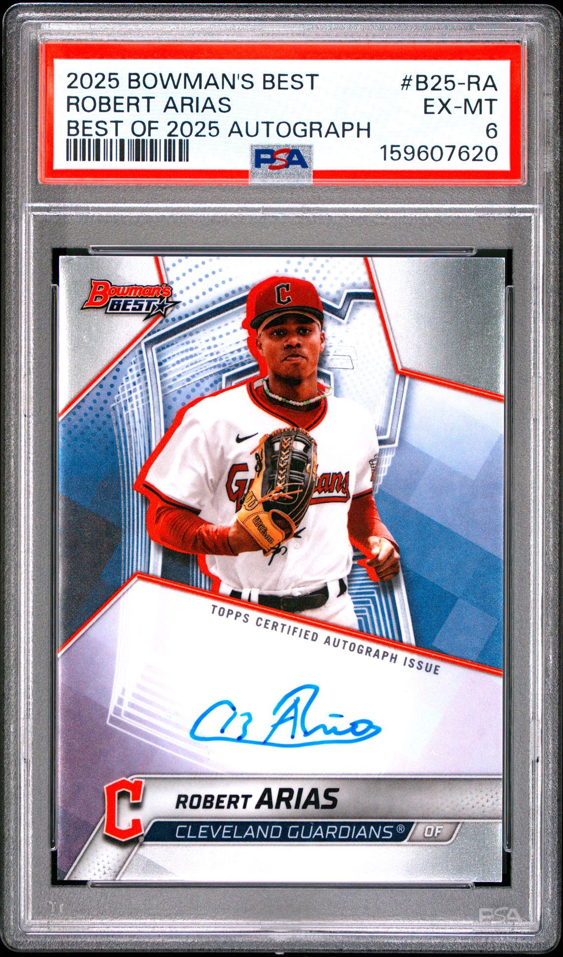 2025 Bowman's Best Best Of 2025 Autographs Robert Arias #B25-Ra Ex-Mt 6 front