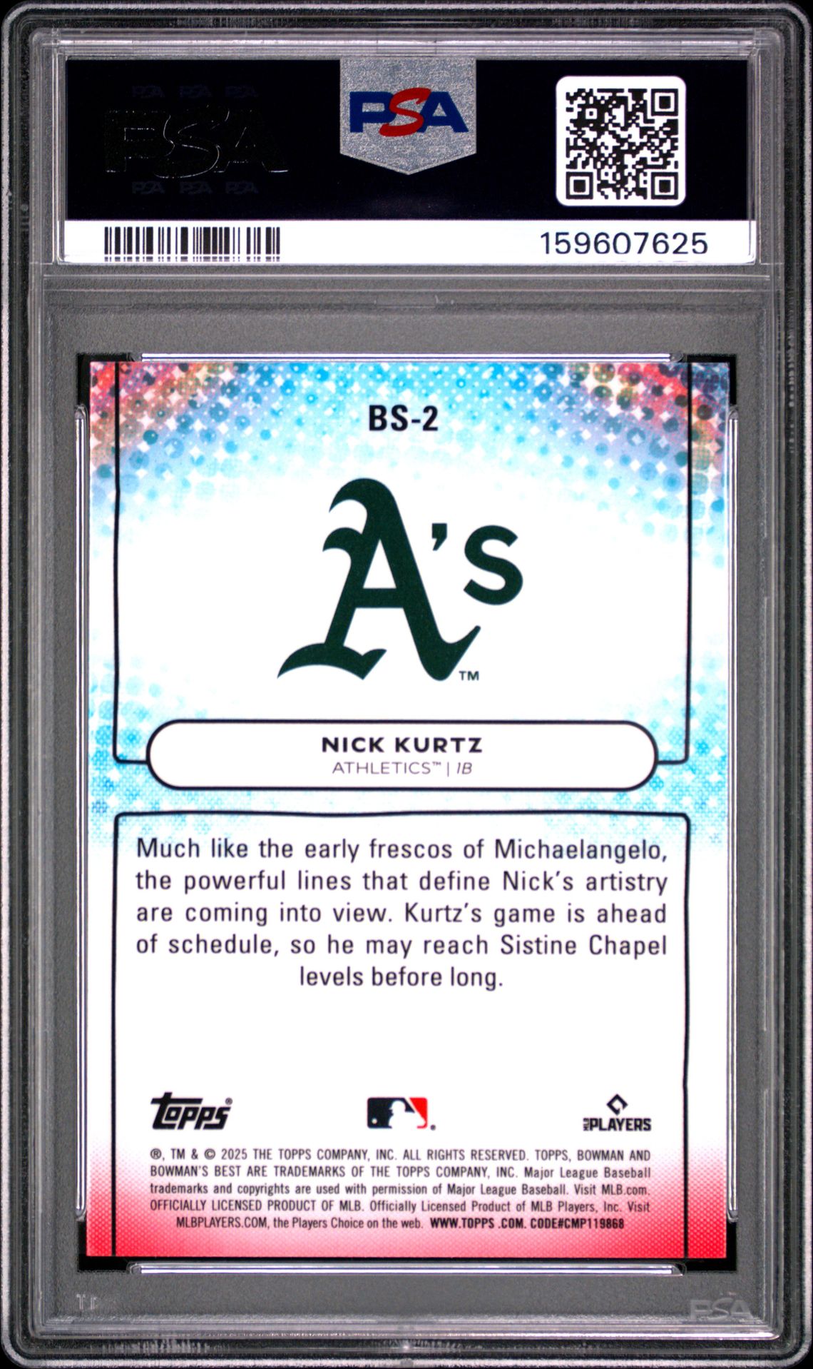 2025 Bowman's Best Bowman Showpieces Nick Kurtz #Bs-2 Nm 7 back