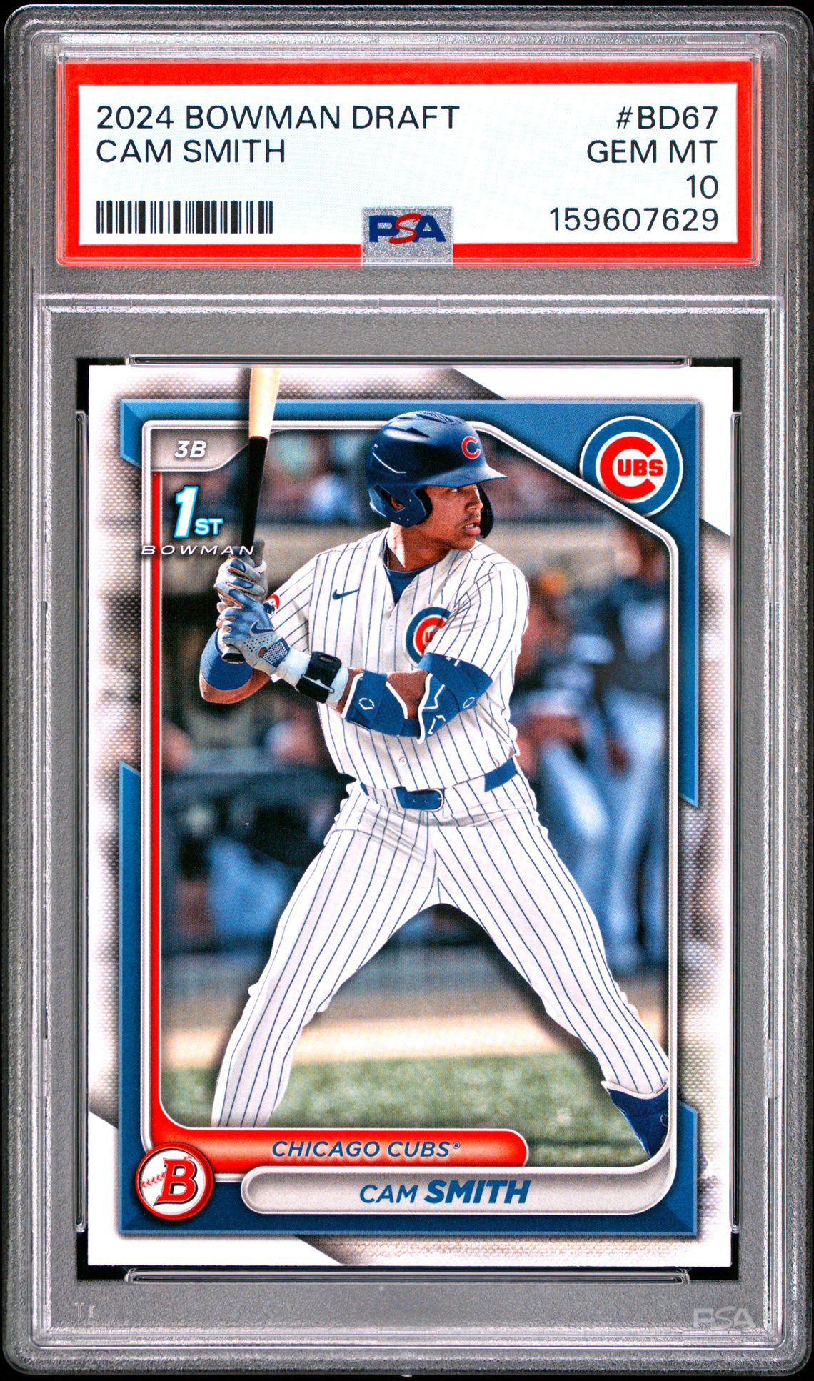 2024 Bowman Draft Cam Smith #Bd67 Gem Mt 10 front view - PSA graded GEM MT 10
