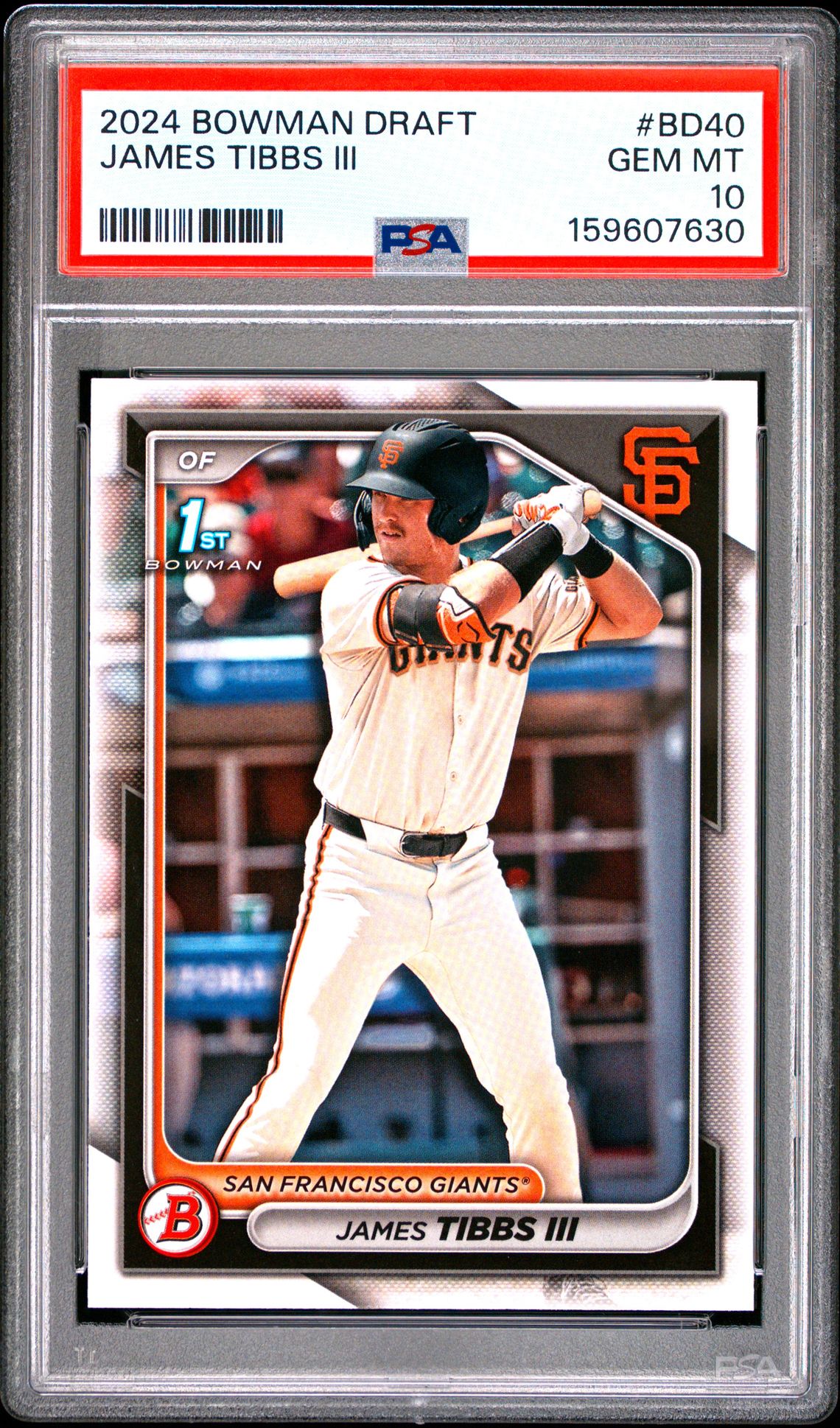 2024 Bowman Draft James Tibbs Iii #Bd40 Gem Mt 10 front view - PSA graded GEM MT 10
