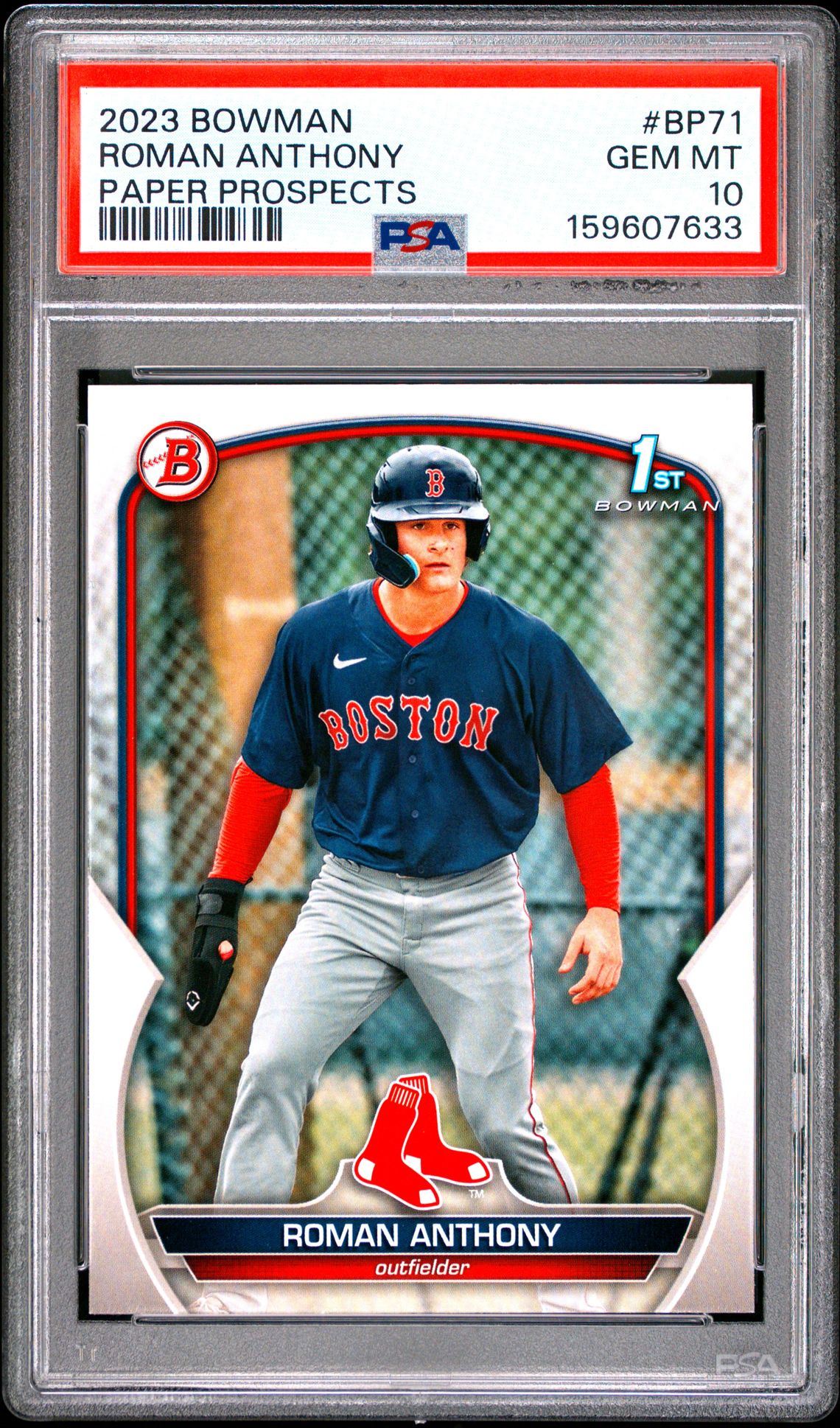 2023 BOWMAN PAPER PROSPECTS ROMAN ANTHONY PAPER PROSPECTS BP71 GEM MT 10 front