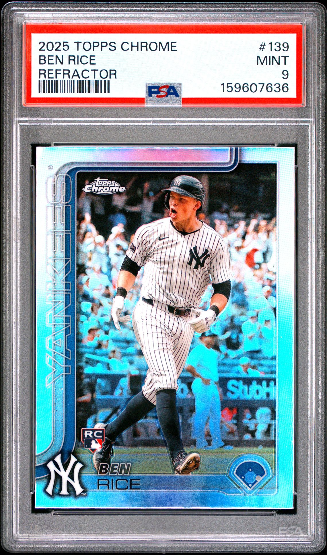 2025 Topps Chrome Ben Rice #139 (Refractor) Mint 9 front