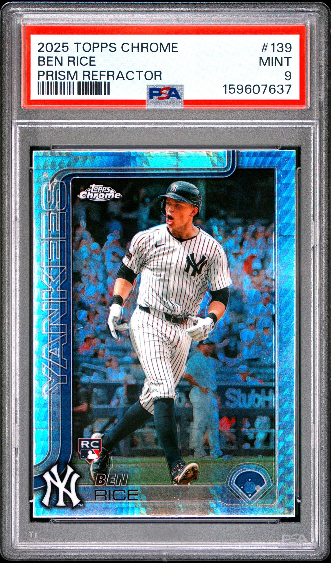 2025 Topps Chrome Ben Rice #139 (Prism Refractor) Mint 9 front