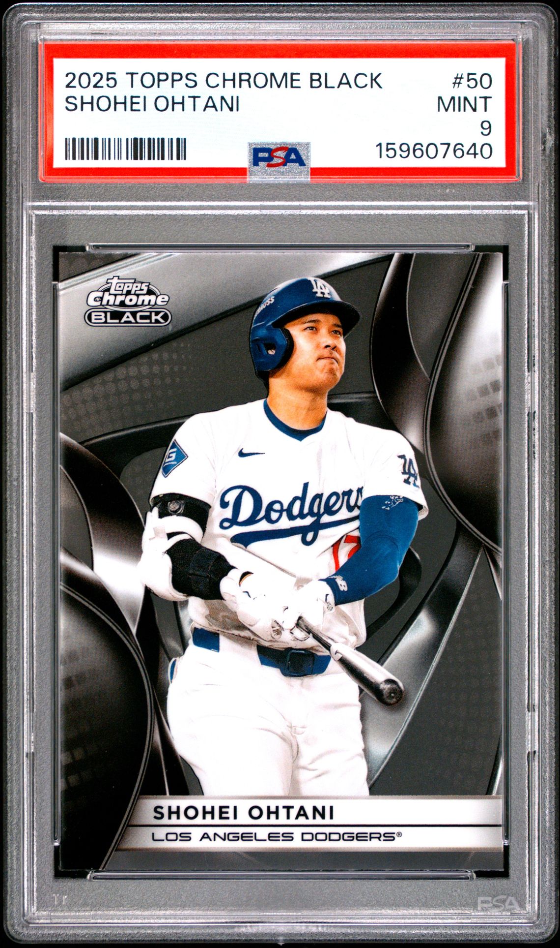 2025 Topps Chrome Black Shohei Ohtani #50 Mint 9 front