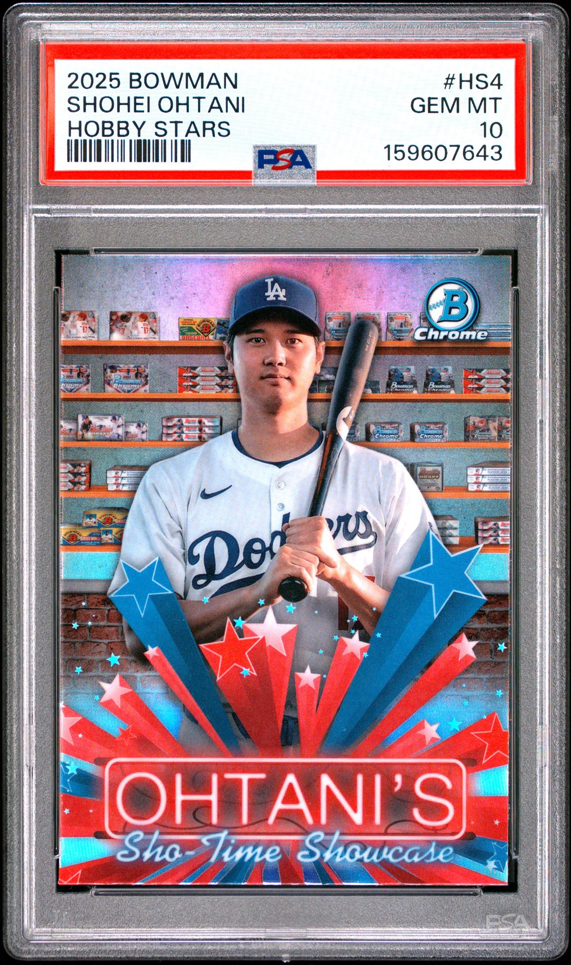 2025 Bowman Hobby Stars Shohei Ohtani #Hs4 Gem Mt 10 front view - PSA graded GEM MT 10