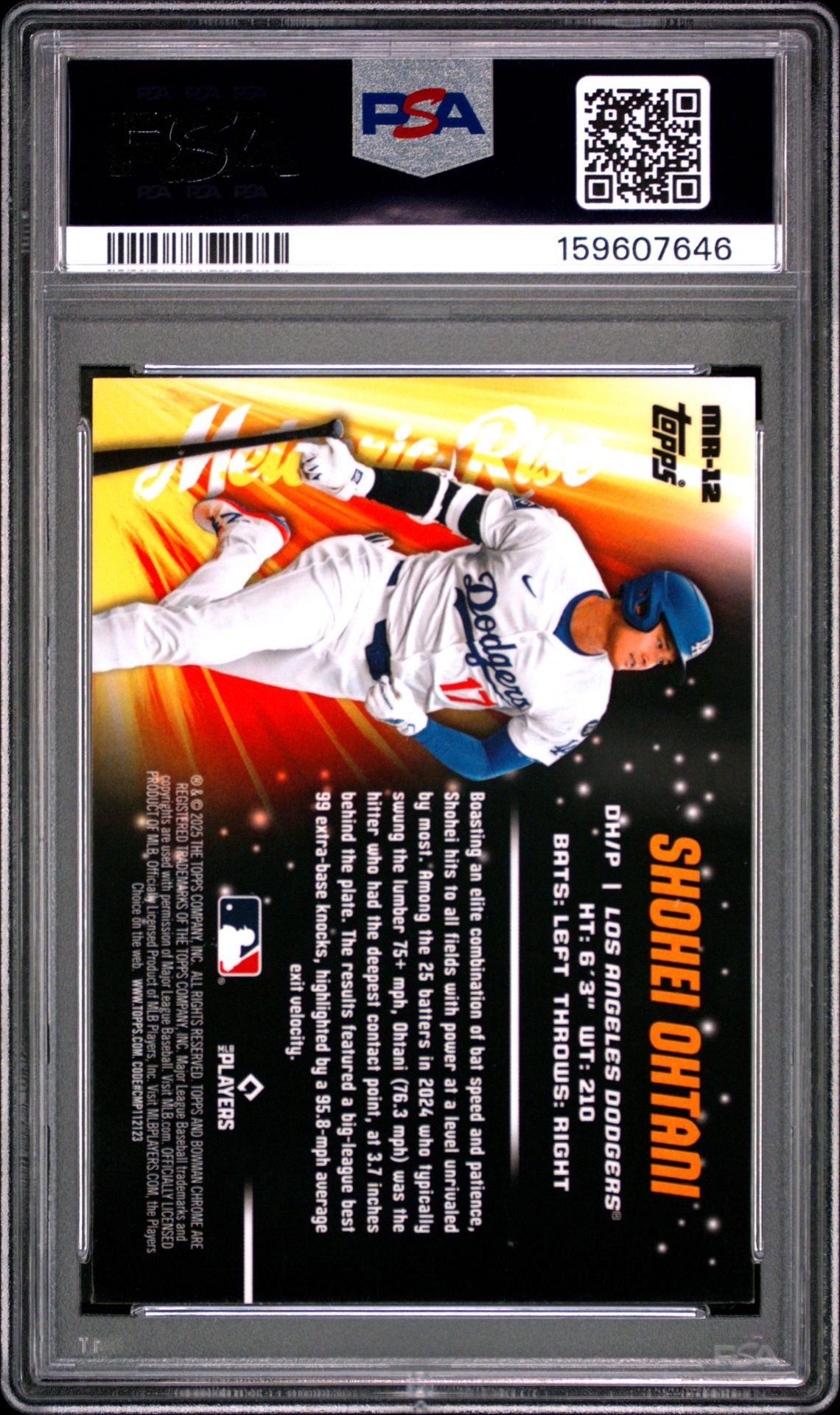 2025 Bowman Chrome Meteoric Rise Shohei Ohtani #Mr-12 Mint 9 back