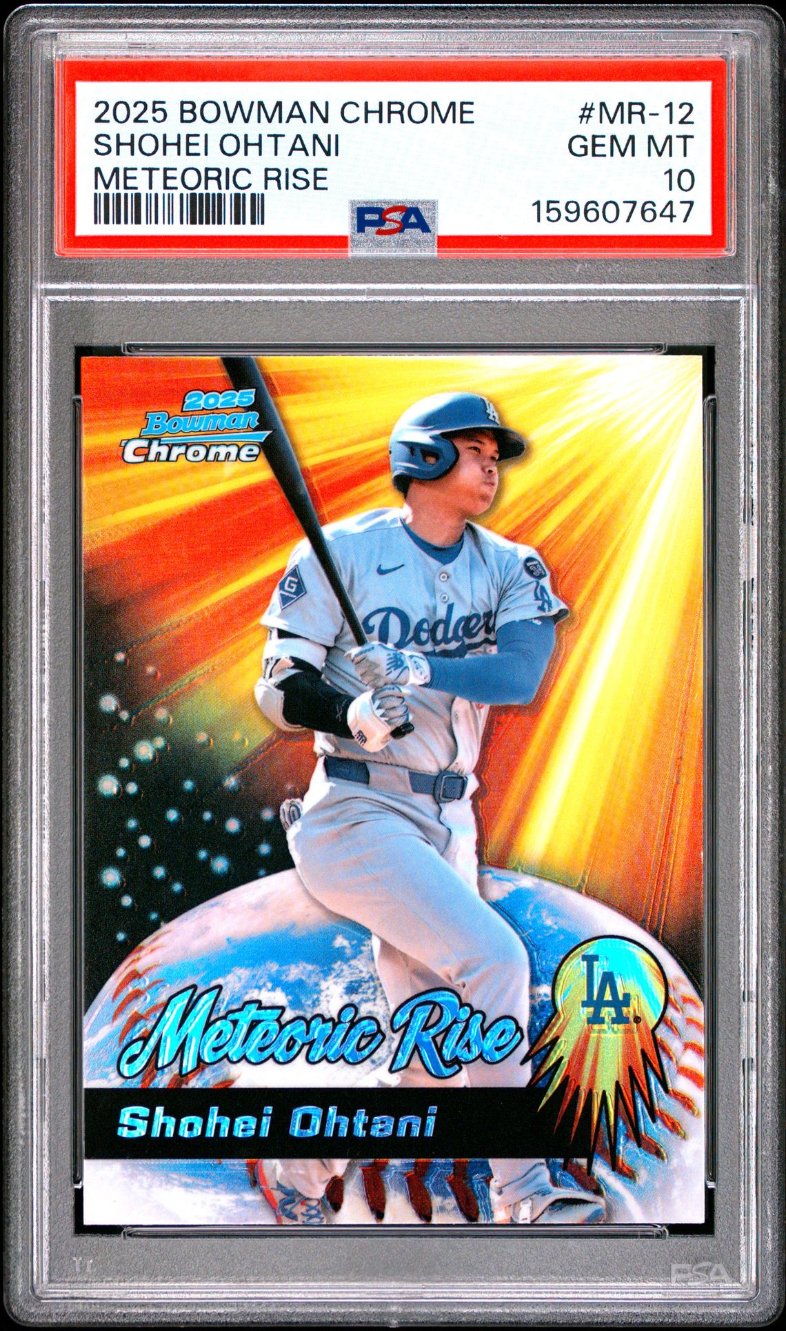 2025 Bowman Chrome Meteoric Rise Shohei Ohtani #Mr-12 Gem Mt 10 front view - PSA graded GEM MT 10