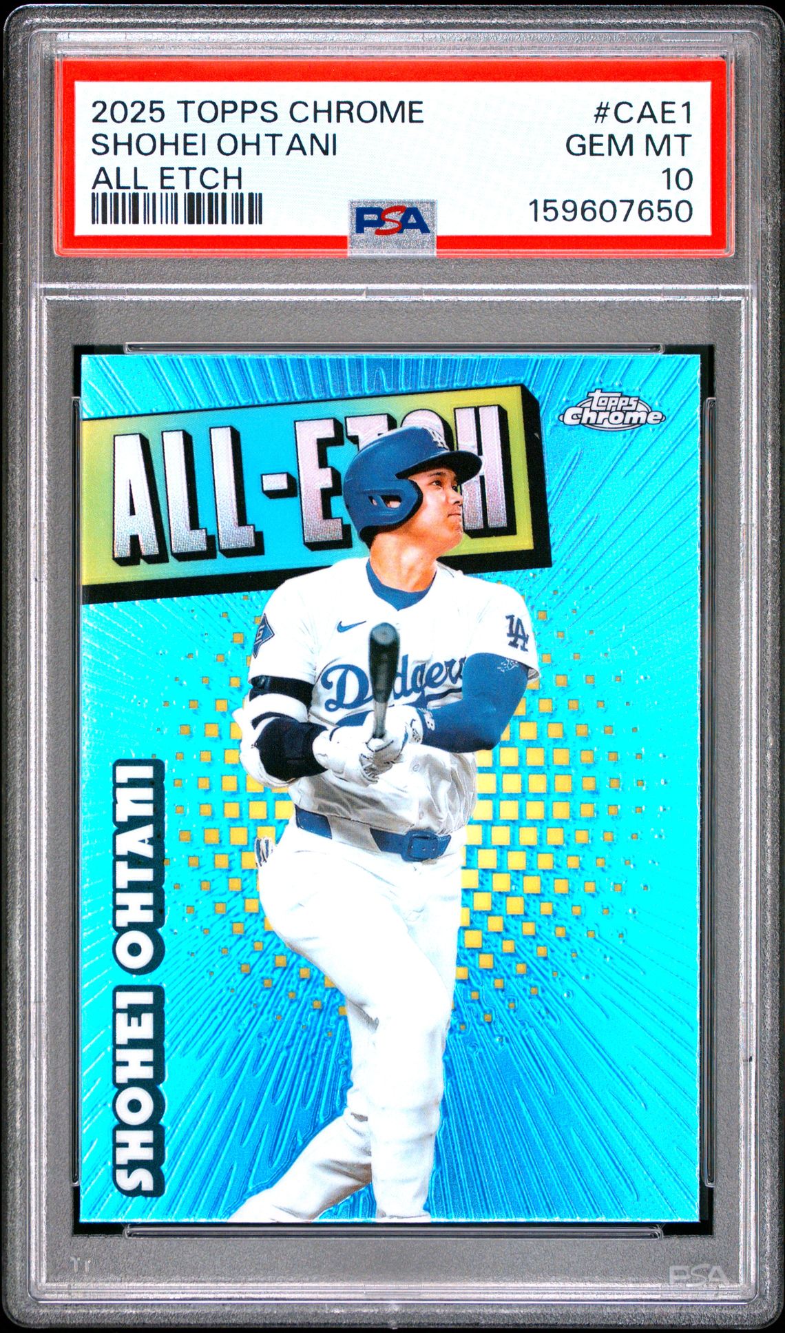 2025 Topps Chrome All Etch Shohei Ohtani #Cae1 Gem Mt 10 front view - PSA graded GEM MT 10