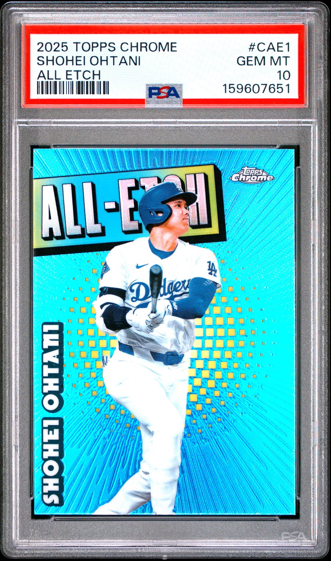 2025 TOPPS CHROME ALL ETCH SHOHEI OHTANI  CAE1 GEM MT 10 front