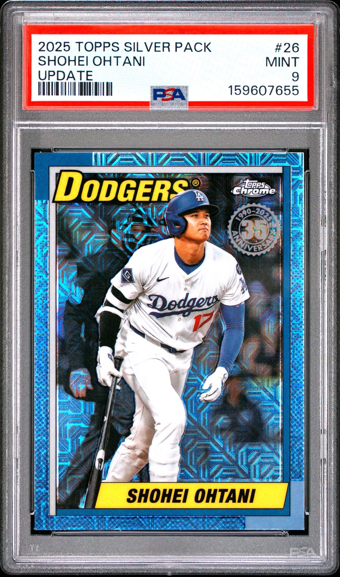 2025 Topps Update Silver Pack 1990 Chrome Promo Shohei Ohtani #26 Mint 9 front