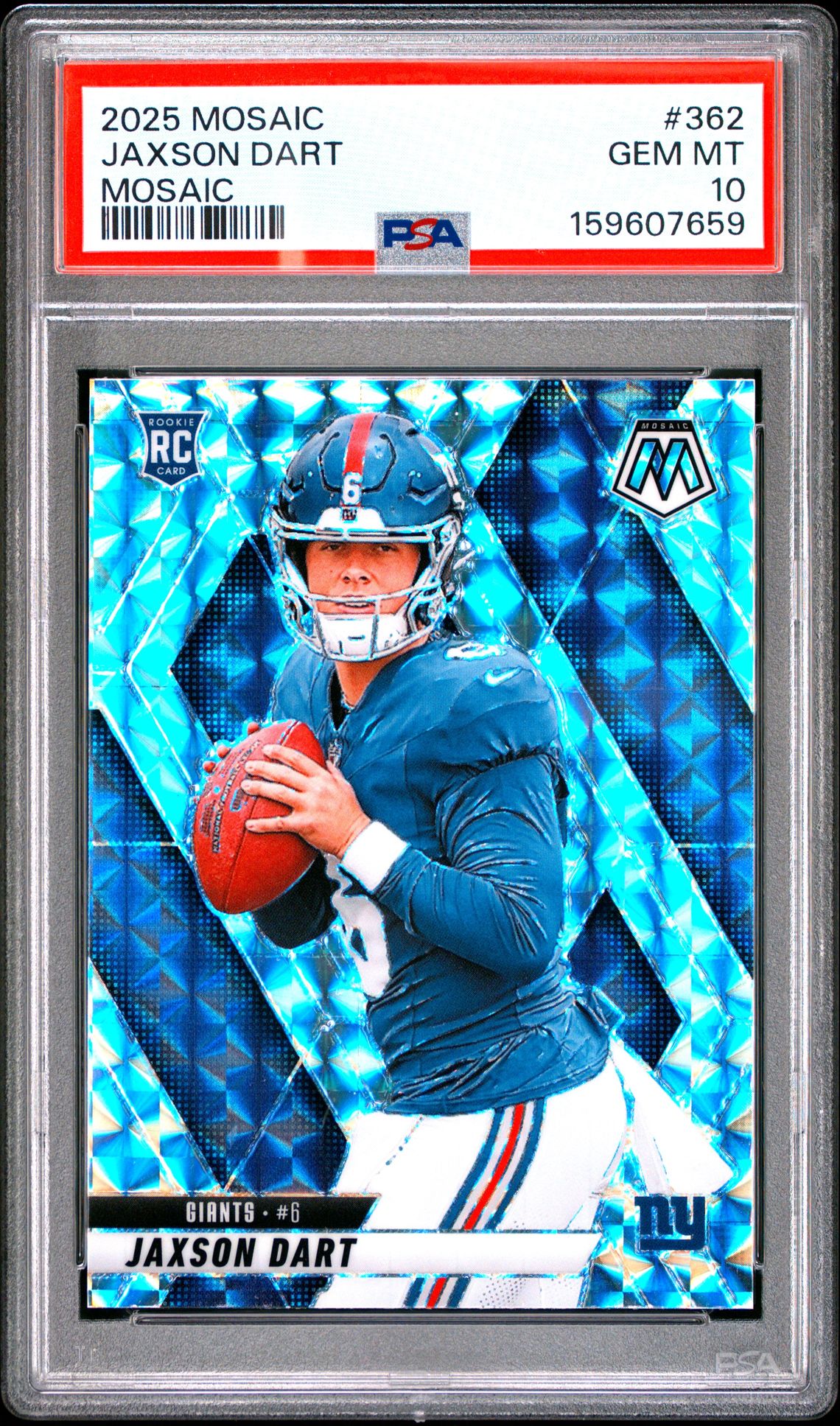 2025 Panini Mosaic Jaxson Dart #362 (Mosaic) Gem Mt 10 front
