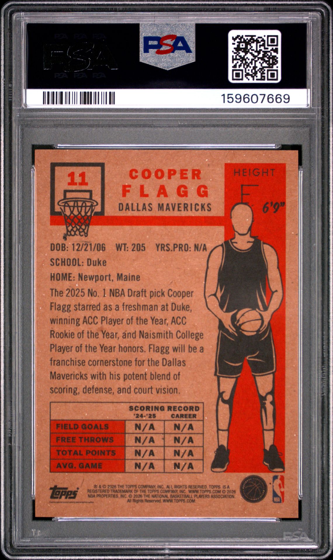 2026 Topps Living Cooper Flagg #11 Mint 9 back