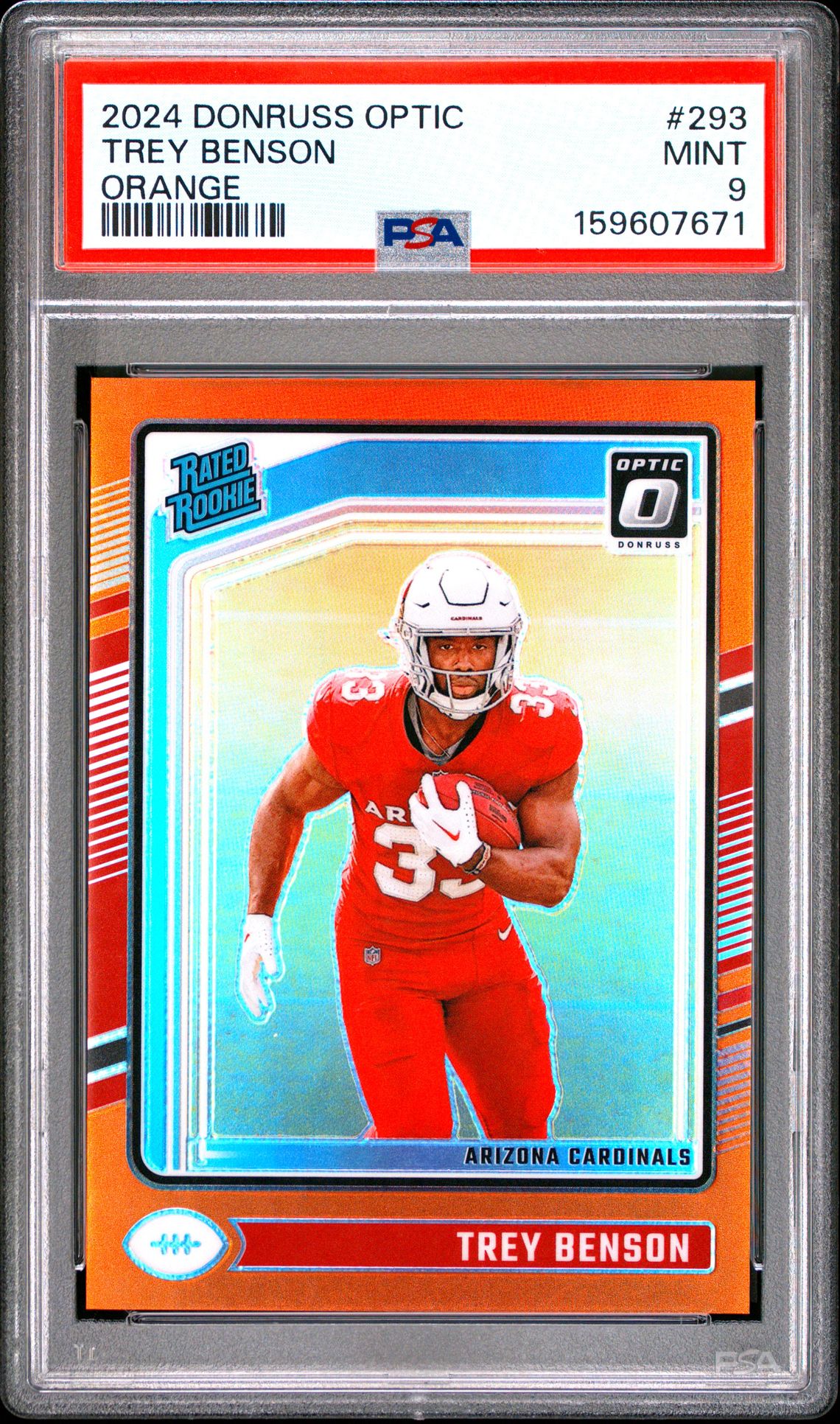 2024 Panini Donruss Optic Trey Benson #293 (Orange) Mint 9 front