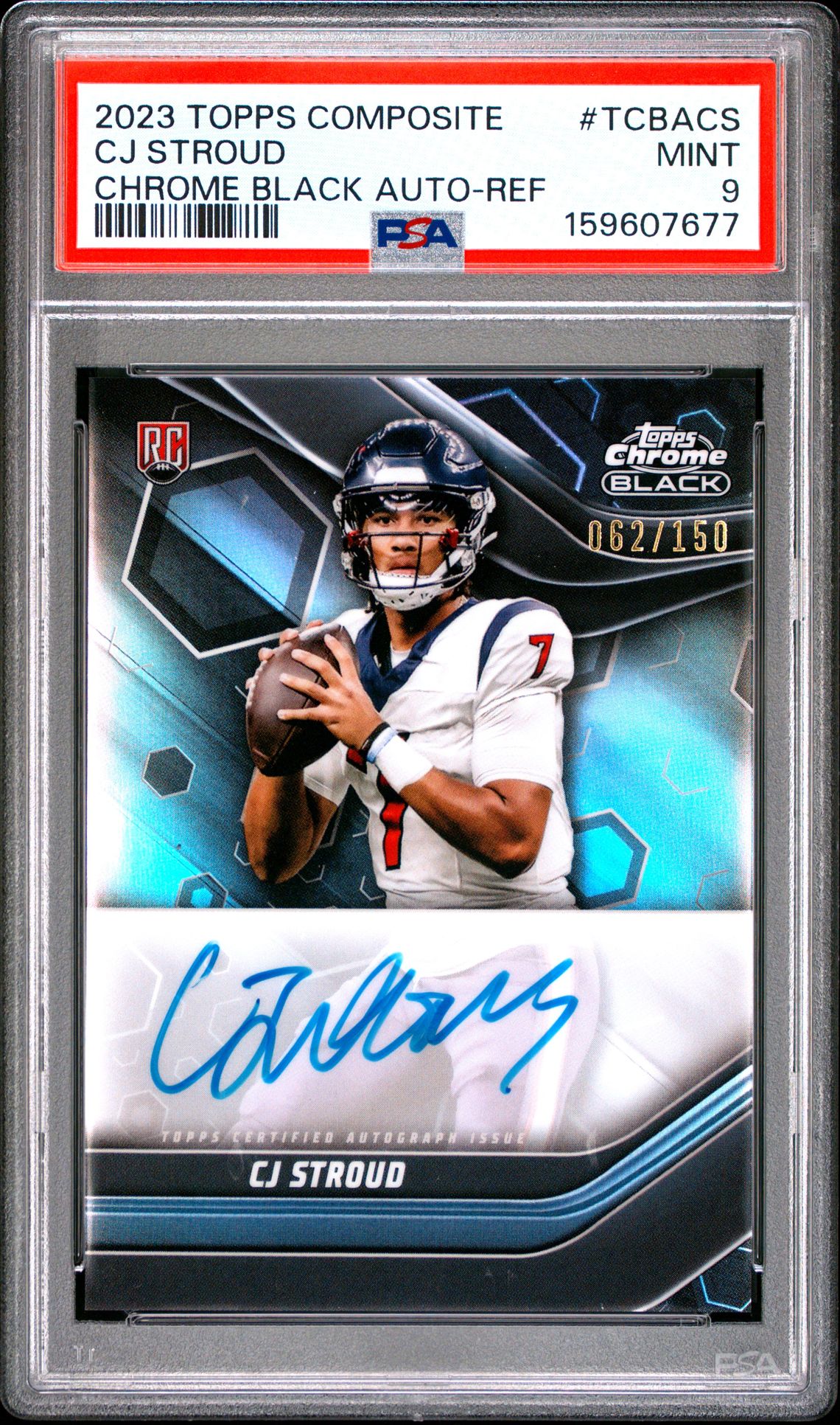 2023 Topps Composite Topps Chrome Black Autographs Cj Stroud #Tcbacs (Chrome Black Auto-Ref) Mint 9 front