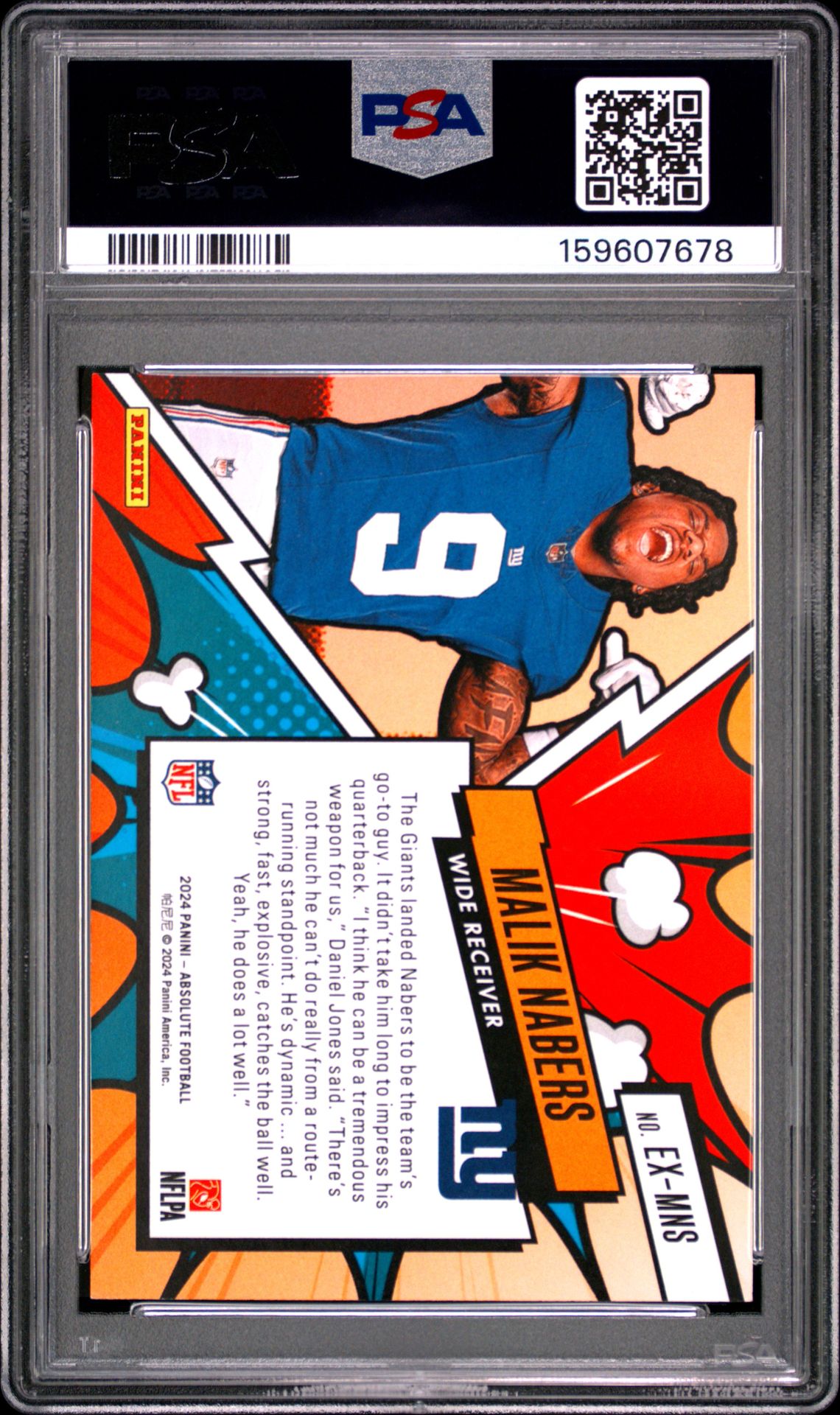 2024 Panini Absolute Explosive Malik Nabers #Exmns Gem Mt 10 back