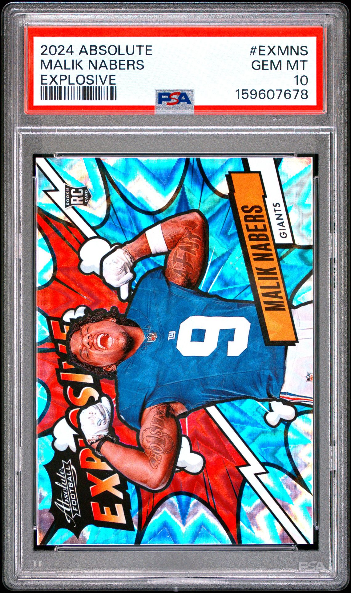 2024 Panini Absolute Explosive Malik Nabers #Exmns Gem Mt 10 front