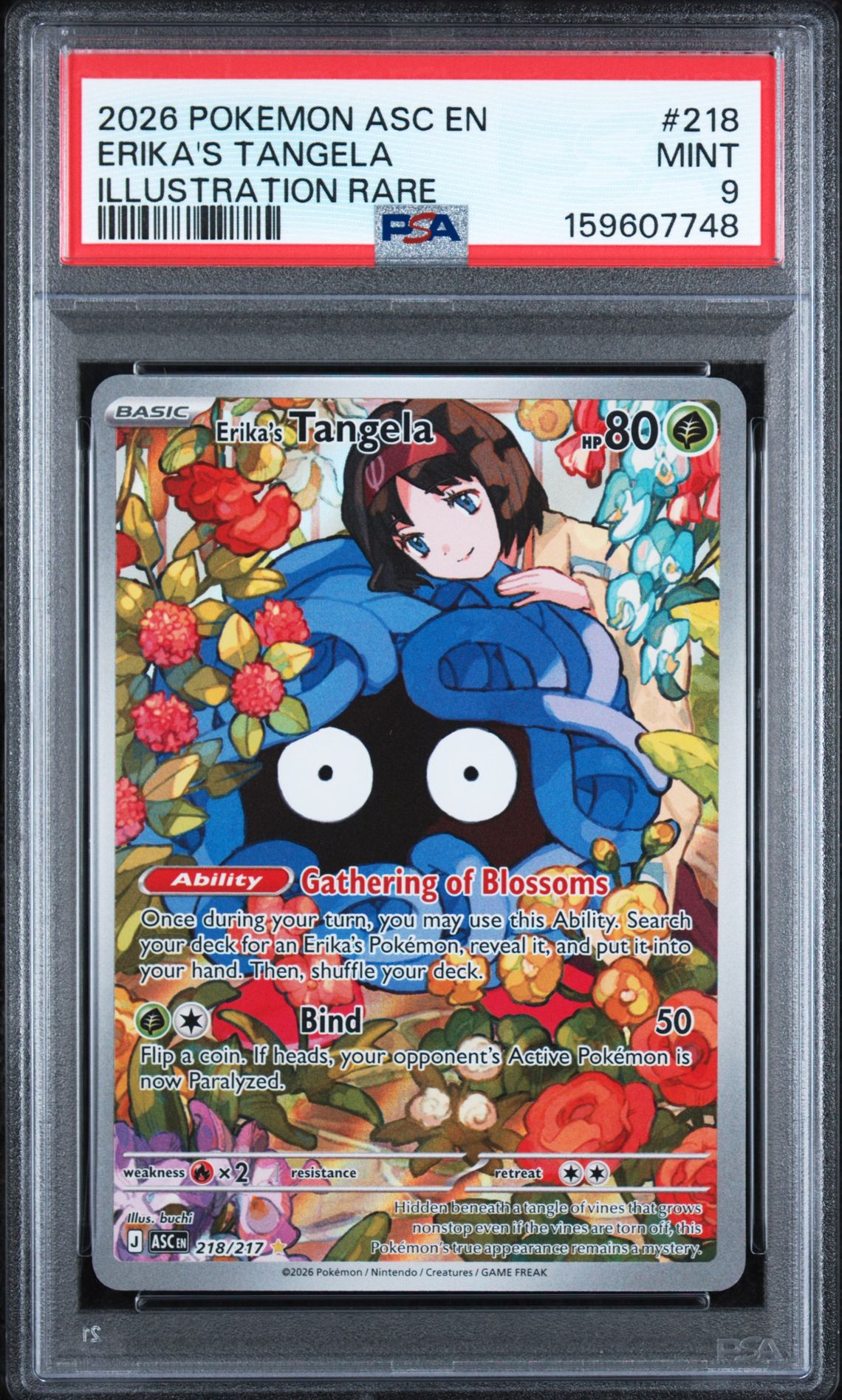 2026 Pokemon Asc En-Ascended Heroes Erika's Tangela #218 (Illustration Rare) Mint 9 front