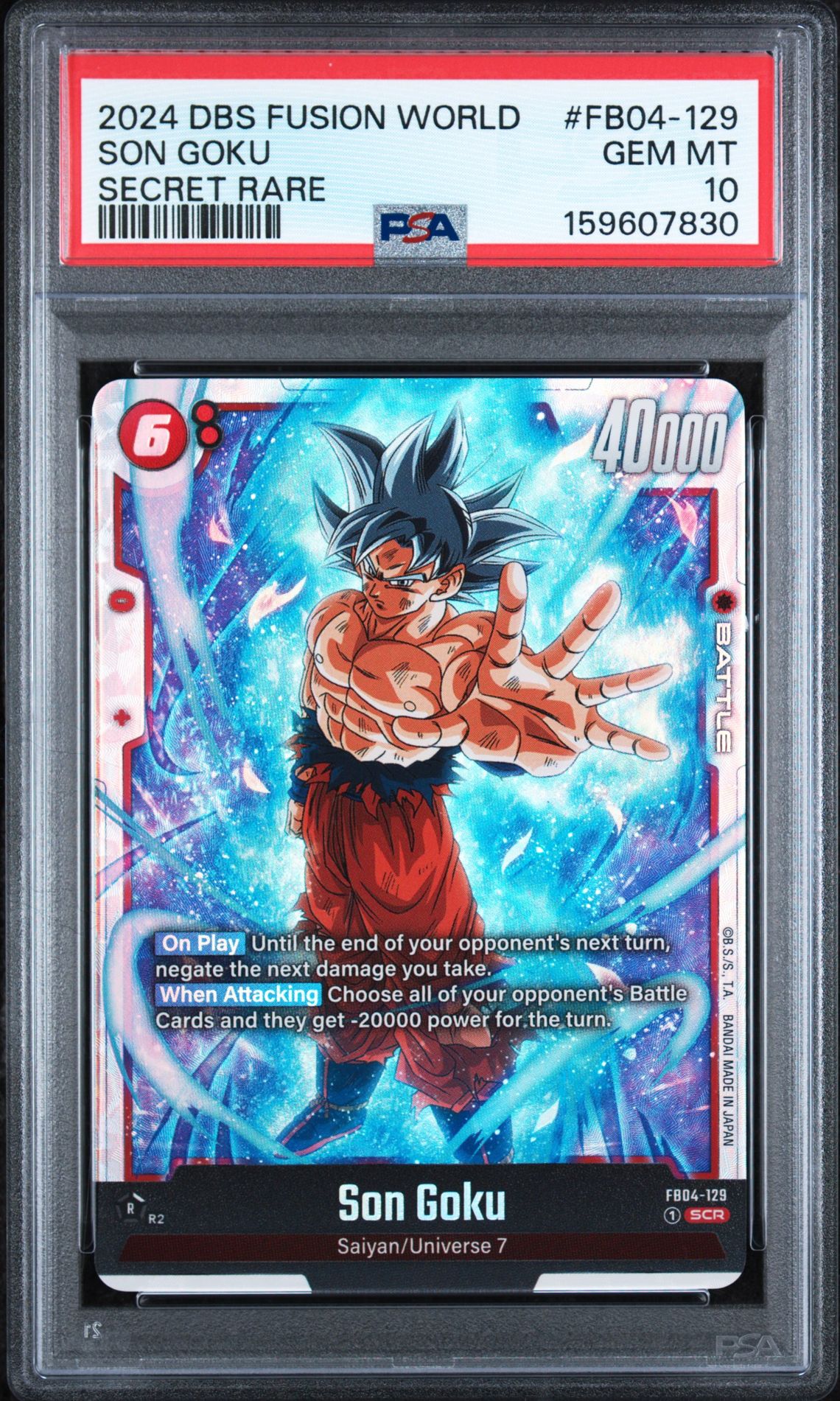 2024 Dragon Ball Super Card Game Fusion World Ultra Limit Son Goku #Fb04-129 (Secret Rare) Gem Mt 10 front