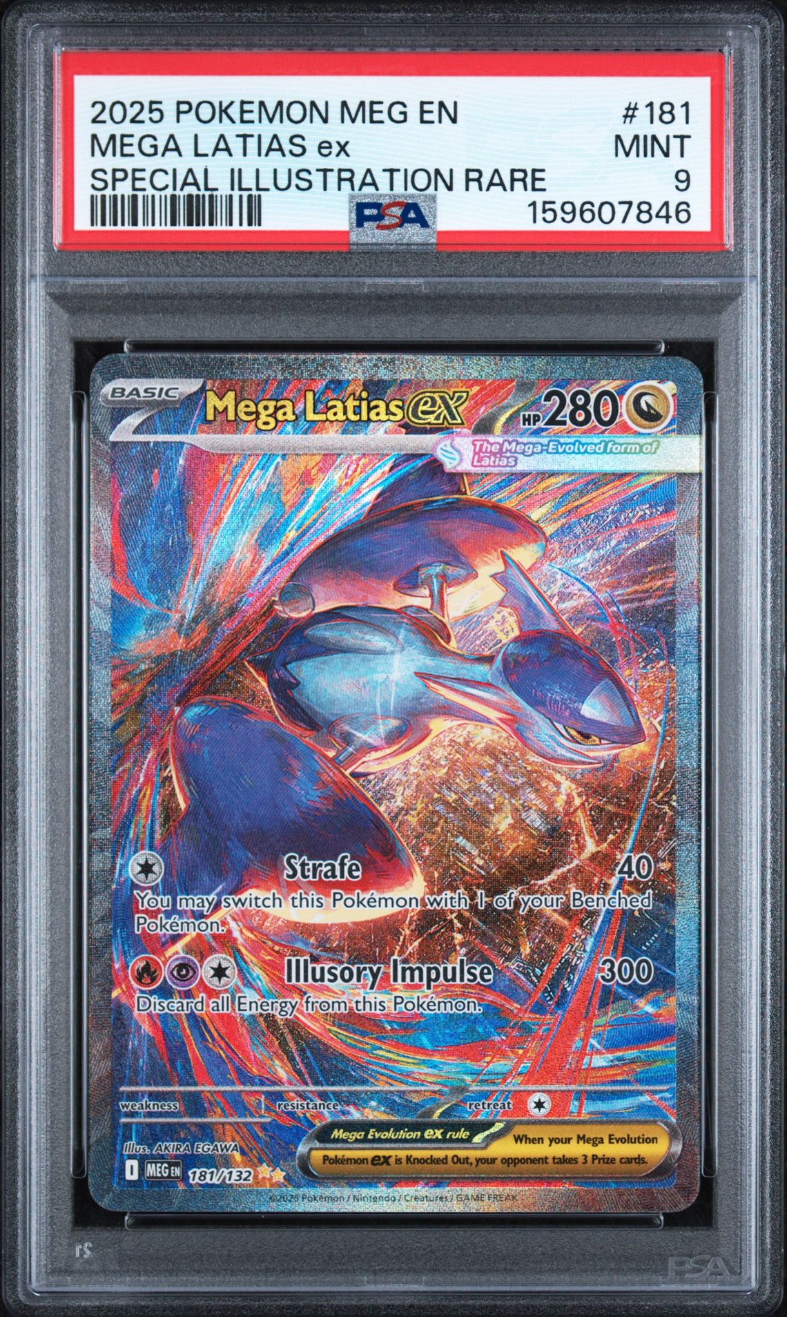 2025 Pokemon Meg En-Mega Evolution Mega Latias Ex #181 (Special Illustration Rare) Mint 9 front