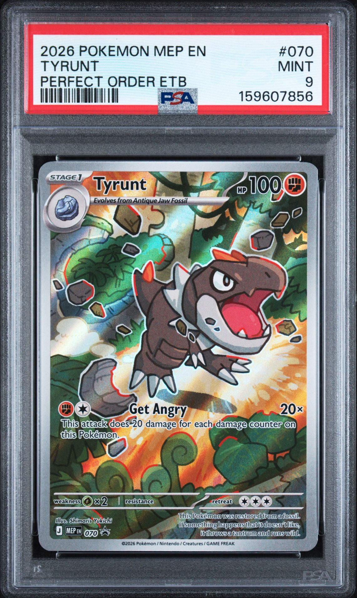 2026 Pokemon Mep En-Mega Evolution Black Star Promos Tyrunt #070 (Perfect Order Etb) Mint 9 front