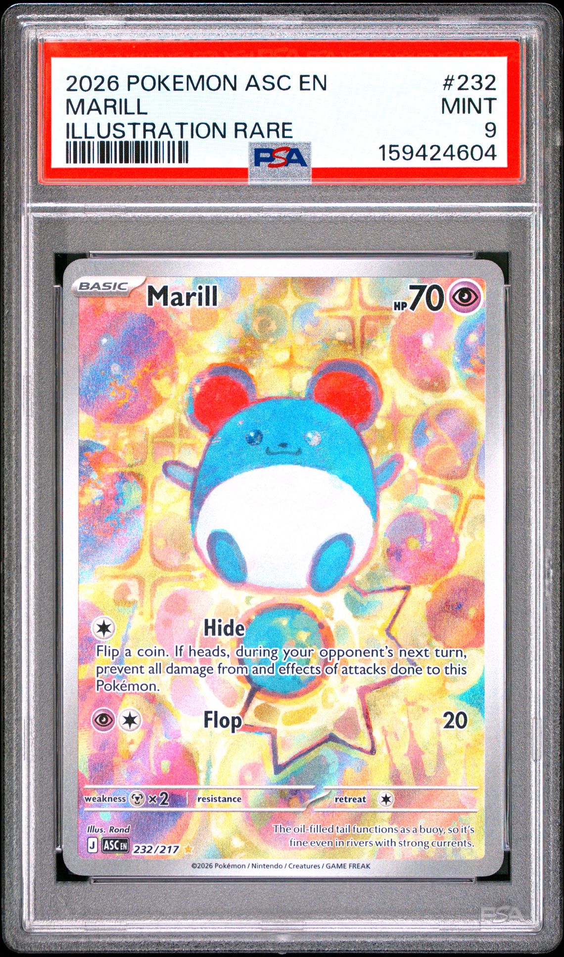 2026 Pokemon Asc En-Ascended Heroes Marill #232 (Illustration Rare) Mint 9 front